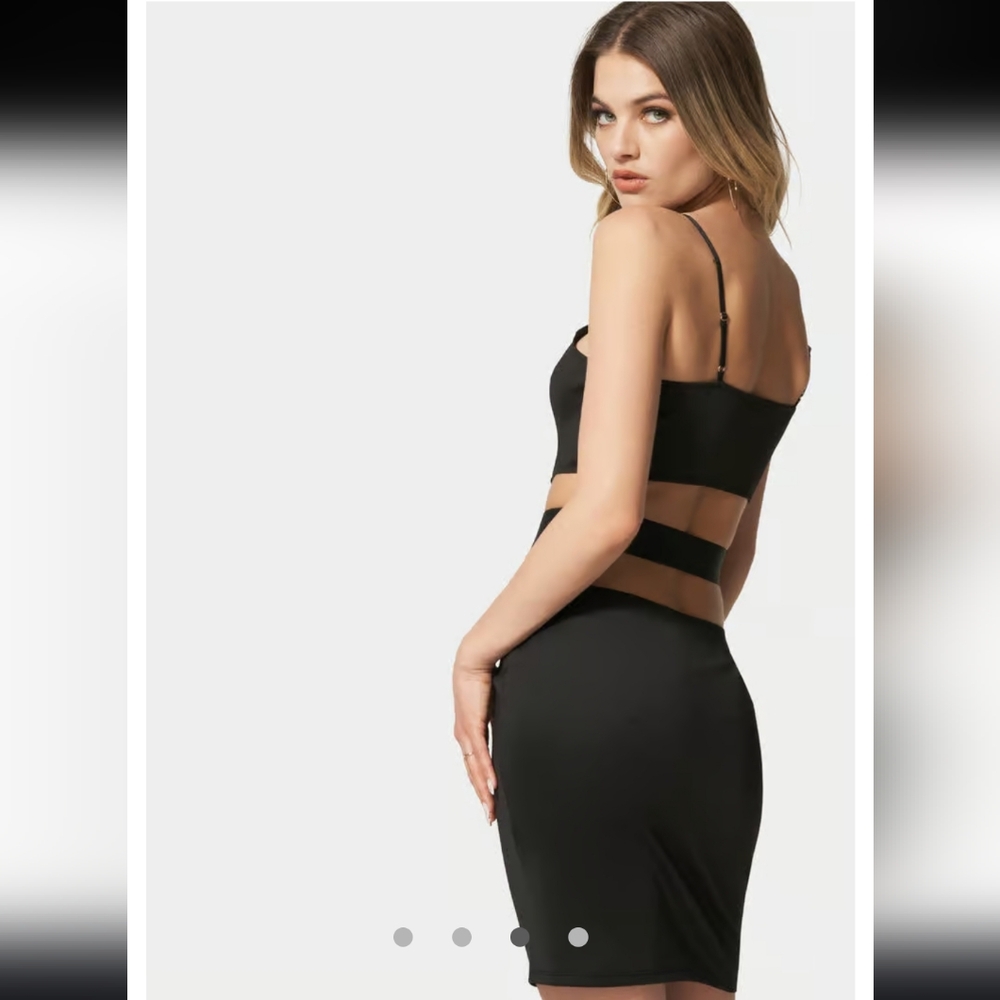 Bebe New $109.00 Mini Dress Bodycon Cutout sz Large